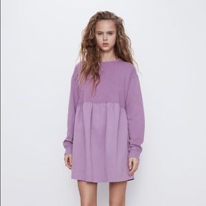 Mauve Washed Effect Combination Dress